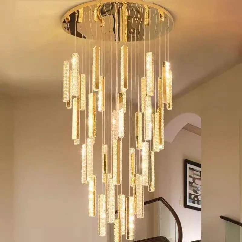 Modern empty living room chandelier stair light duplex floor villa crystal long chandelier light luxury loft large chandelier
Modern empty living room chandelier stair light duplex floor villa crystal long chandelier light luxury loft large chandelier