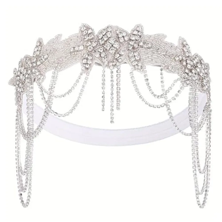 Vintage 1920s Flapper Headpiece Roaring 20s Headband for Women Hair Accessory,one size
Vintage 1920s Flapper Headpiece Roaring 20s Headband for Women Hair Accessory,one size