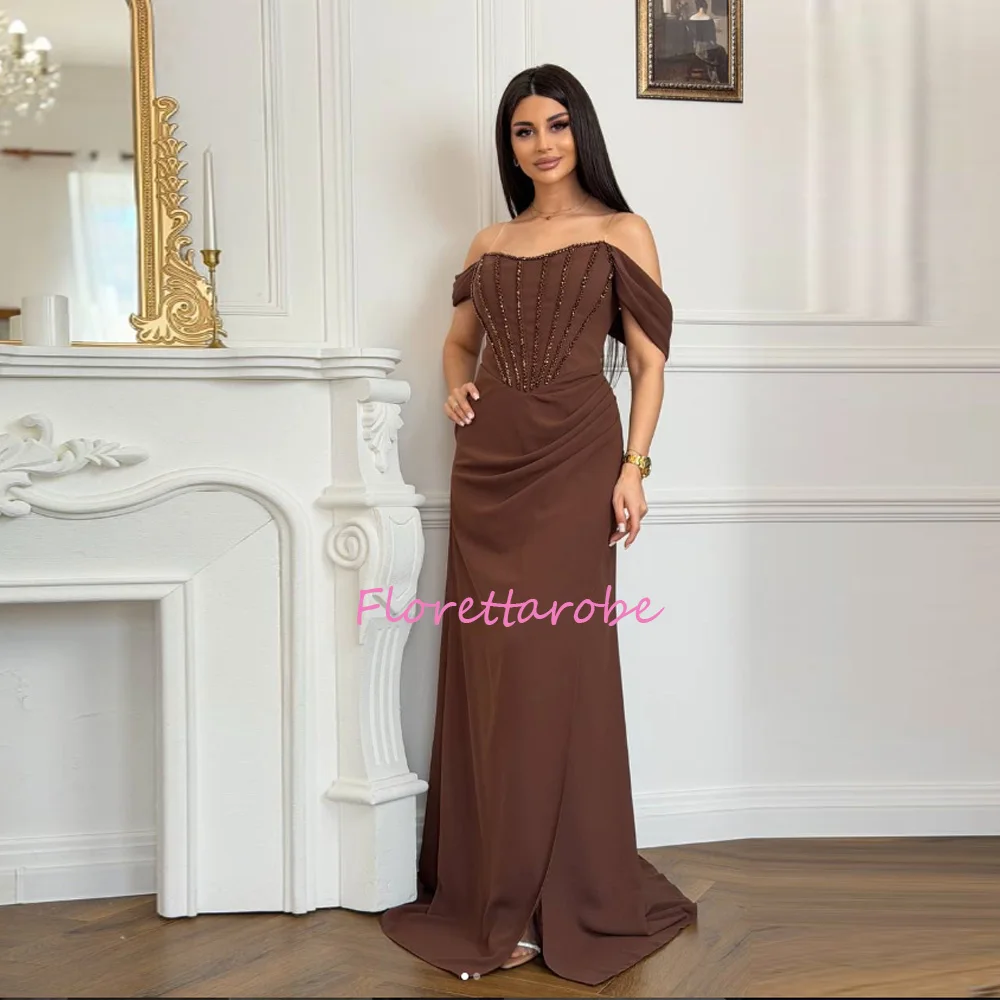 Customized Straight Sleeveless Prom Dress Off The Shoulder Pleated Floor Length Beadings Evening Dresses Party Gowns
Customized Straight Sleeveless Prom Dress Off The Shoulder Pleated Floor Length Beadings Evening Dresses Party Gowns