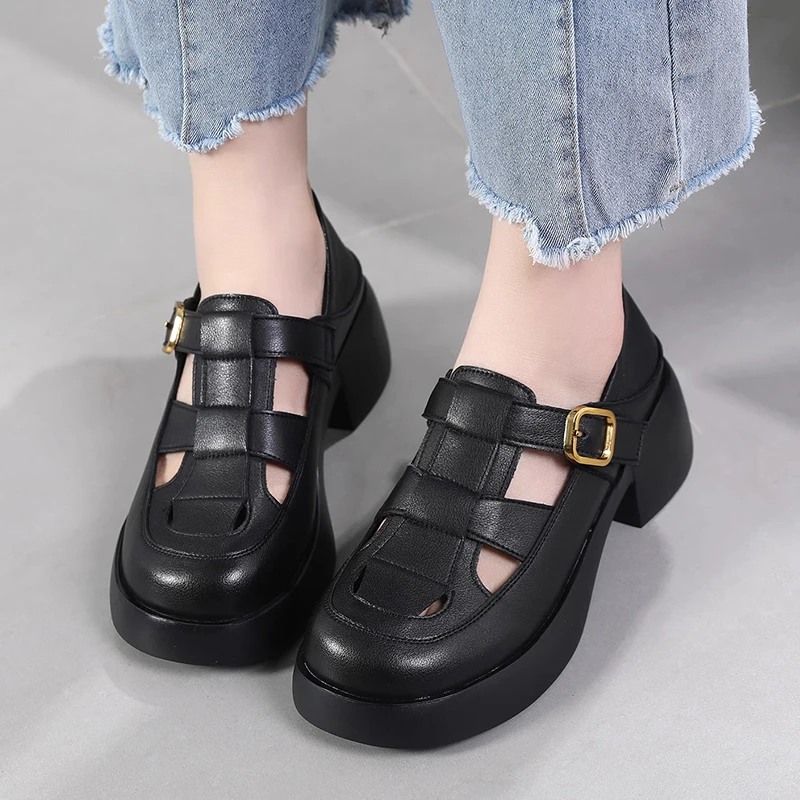 Women Platform High Heels Sandals Chunky Leather Shoes Summer Mary Jane Shoes 2026 Trend Pumps Casual Comfort Mujer Zapatillas
Women Platform High Heels Sandals Chunky Leather Shoes Summer Mary Jane Shoes 2026 Trend Pumps Casual Comfort Mujer Zapatillas