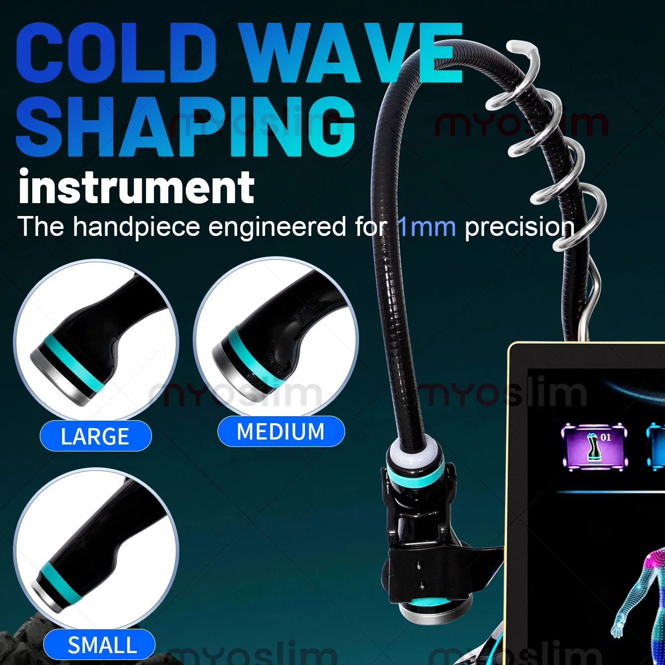 MYOslim Cold Wave Shaping Machine 3 Handles Large Medium Small Probes Body Contouring Fat Reduction Skin Tightening Lifting
MYOslim Cold Wave Shaping Machine 3 Handles Large Medium Small Probes Body Contouring Fat Reduction Skin Tightening Lifting