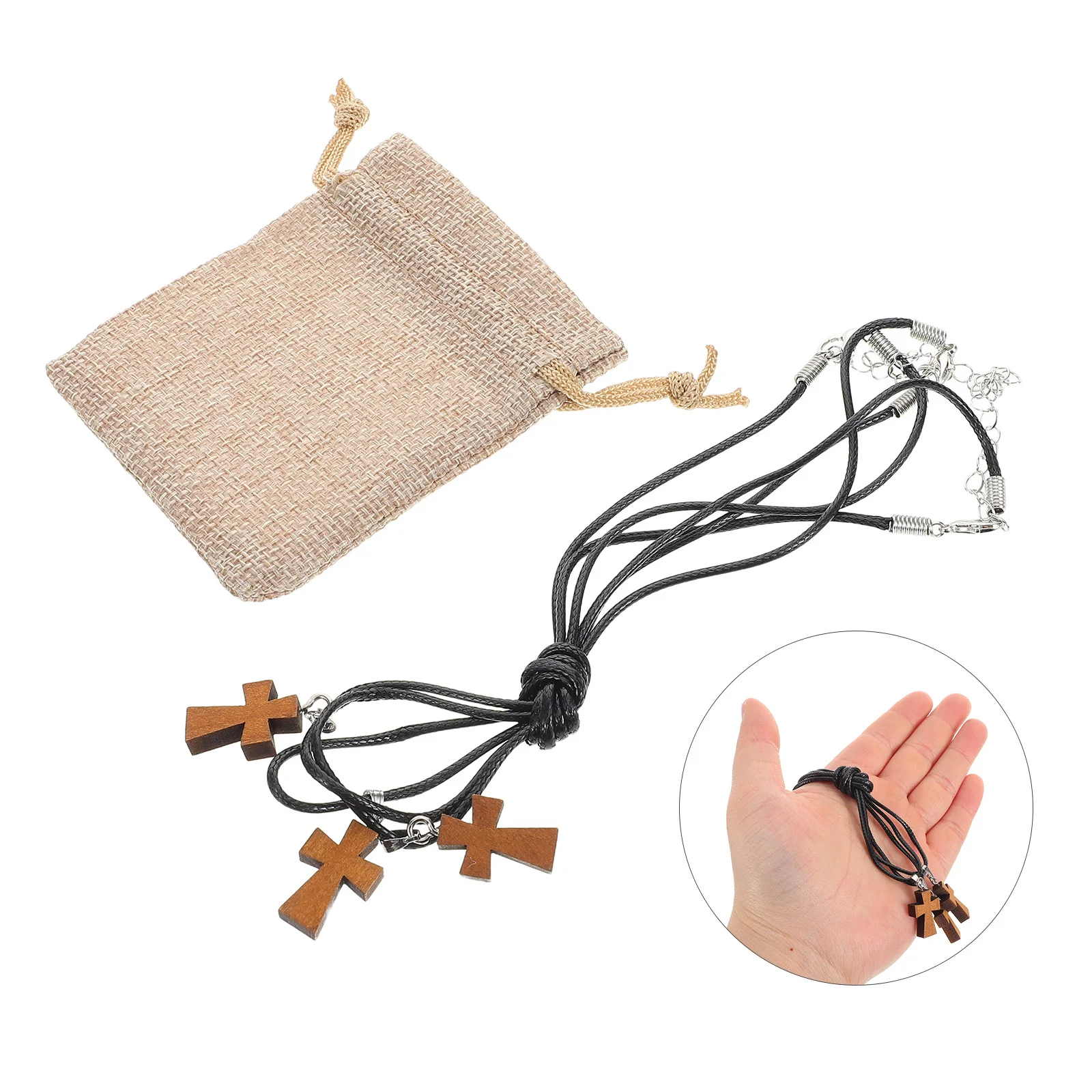 3Pcs Wooden Cross Pendant Necklace Unique Artistic Meticulously Crafted Lightweight Portable DIY Creativity Gift
3Pcs Wooden Cross Pendant Necklace Unique Artistic Meticulously Crafted Lightweight Portable DIY Creativity Gift