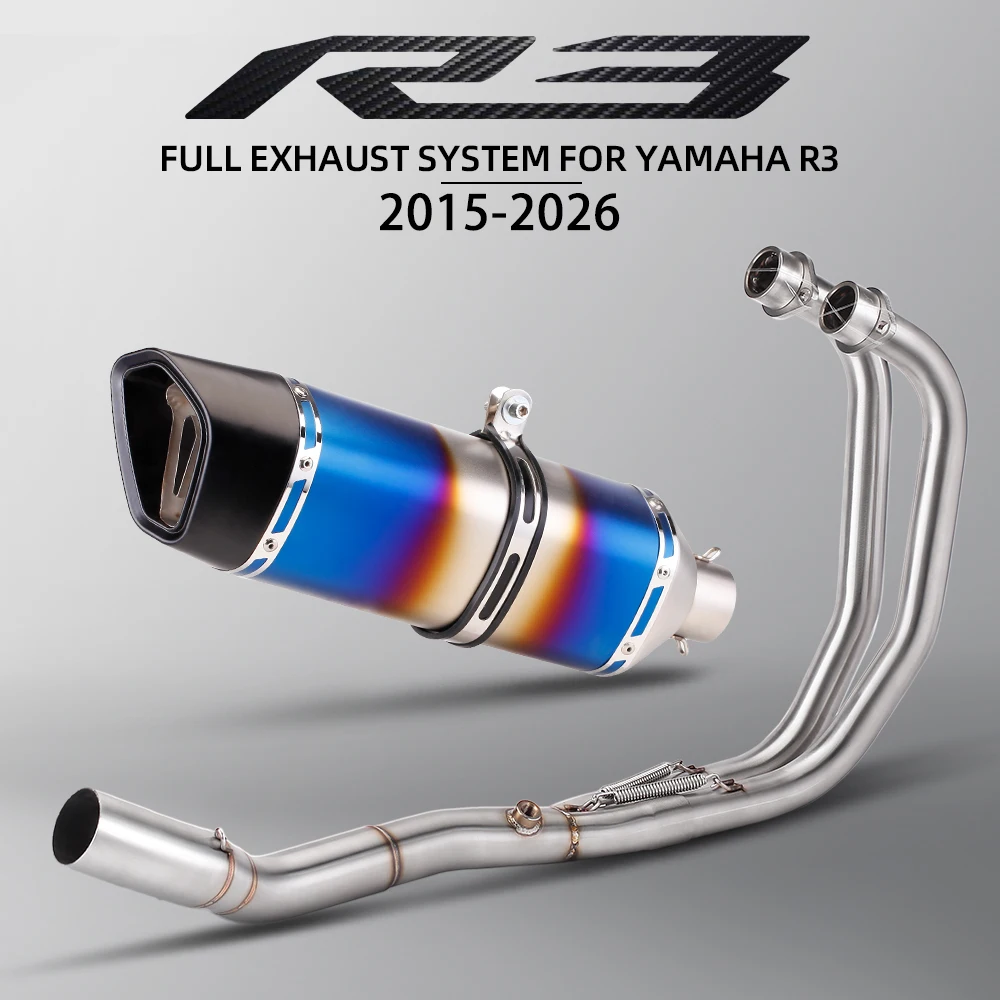 Motorcycle Exhaust Full System Kit For Yamaha YZF-R3/R25 MT03 MT25 MT-03/25 2015-2026 Front Manifold Pipe Muffler with DB Killer
Motorcycle Exhaust Full System Kit For Yamaha YZF-R3/R25 MT03 MT25 MT-03/25 2015-2026 Front Manifold Pipe Muffler with DB Killer