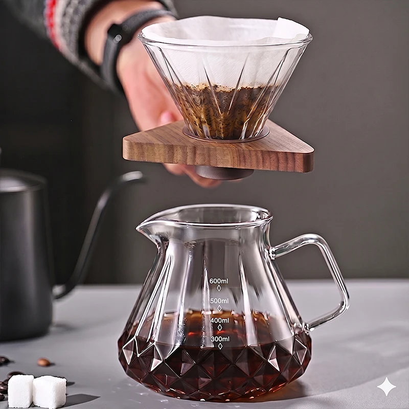 Hand-Poured High Borosilicate Glass Coffee Dripper Reusable Espresso Filter Coffee Brewing Pot Barista Home Brewing Tools
Hand-Poured High Borosilicate Glass Coffee Dripper Reusable Espresso Filter Coffee Brewing Pot Barista Home Brewing Tools