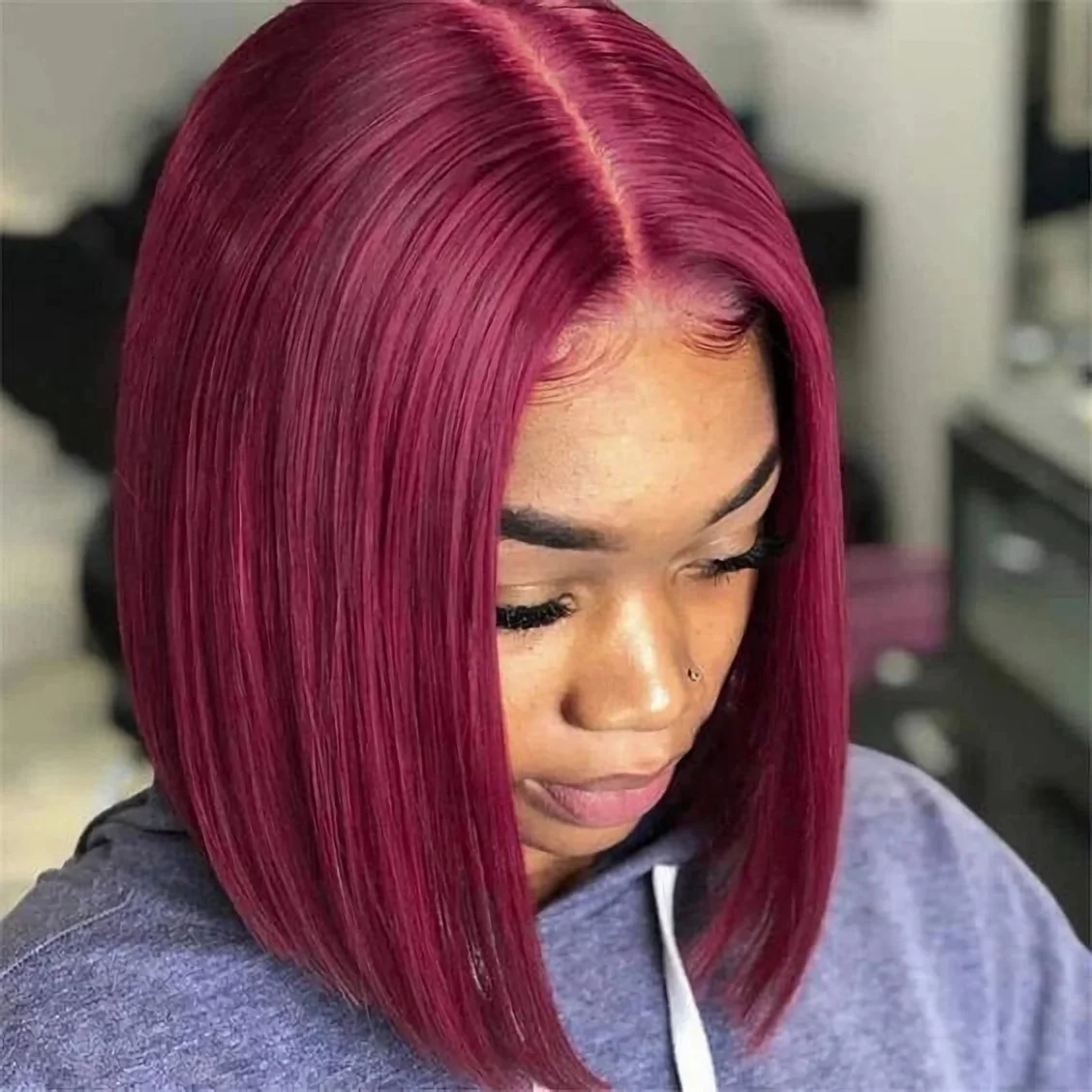99J Short Bob Wigs Burgundy 13x4 Hd Lace Frontal Human Hair Wig 7X5 Glueless Wig Human Hair Ready to wear 250 Density 8-16Inch
99J Short Bob Wigs Burgundy 13x4 Hd Lace Frontal Human Hair Wig 7X5 Glueless Wig Human Hair Ready to wear 250 Density 8-16Inch