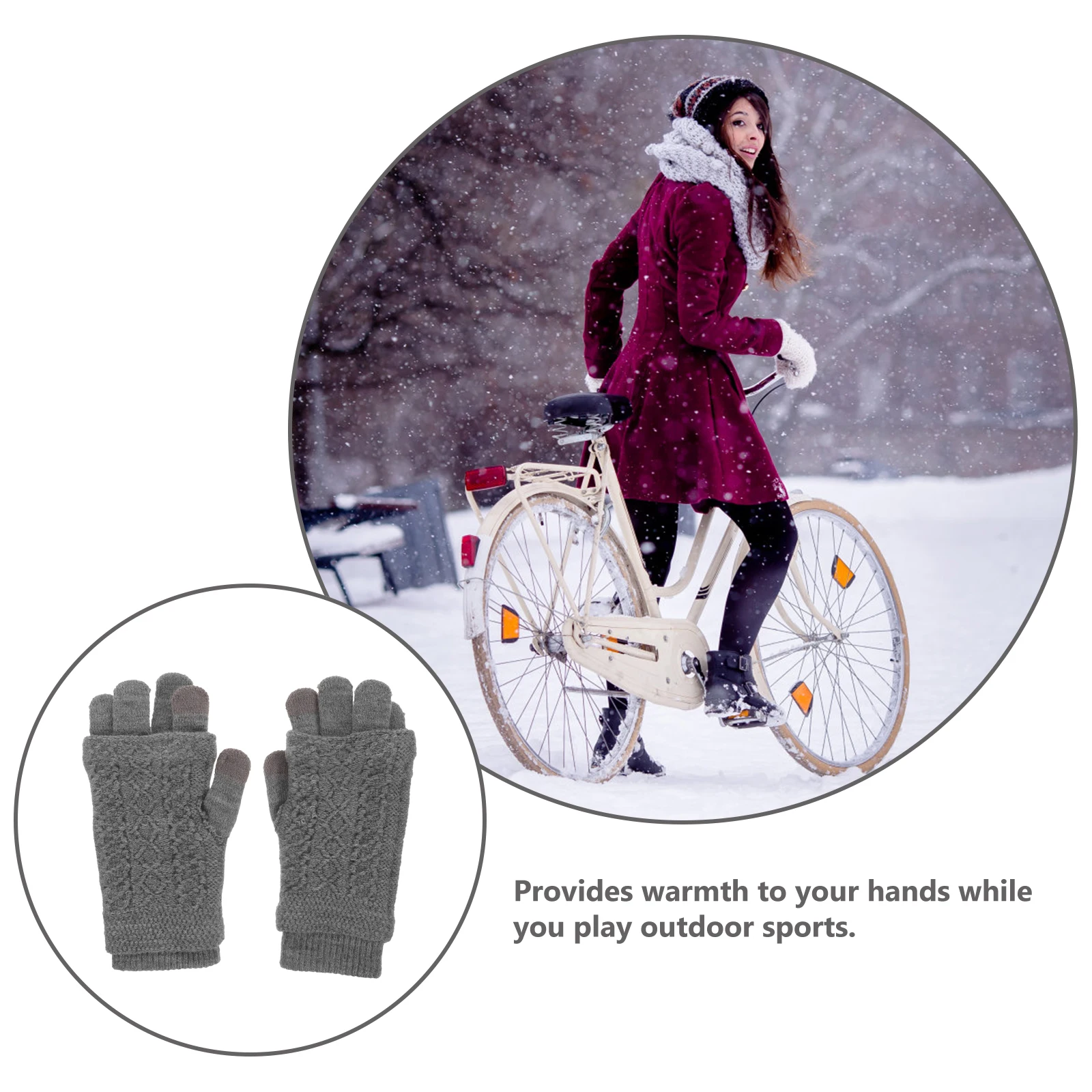 Warm Touchscreen Women Knit for Cold Weather Riding Gloves Outdoor Gloves Gray Color Winter Camping Hiking Accessories
Warm Touchscreen Women Knit for Cold Weather Riding Gloves Outdoor Gloves Gray Color Winter Camping Hiking Accessories