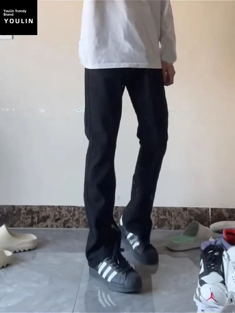 Cleanfit Men's Bla Fce Lined Straight Leg Jeans Spring Autumn American Vibe Slim Fit Bell Bot High Waist Long Pants
Cleanfit Men's Bla Fce Lined Straight Leg Jeans Spring Autumn American Vibe Slim Fit Bell Bot High Waist Long Pants