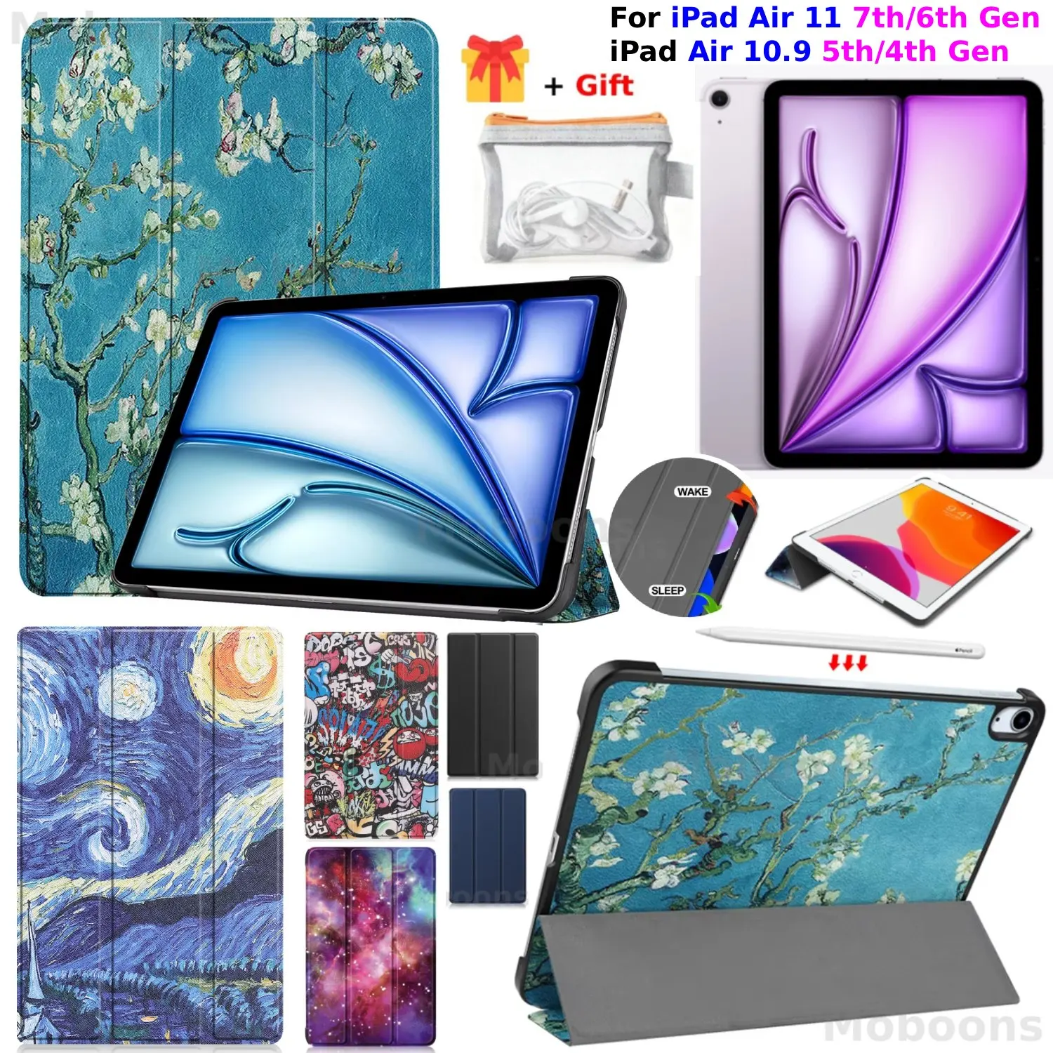 For iPad Air 11 Case 7th/6th Gen 2025/2024 (M3/M2) iPad Air 5th/4th Gen 10.9 2022/2020 TriFold Stand PU Leather Sleep/Wake Cover
For iPad Air 11 Case 7th/6th Gen 2025/2024 (M3/M2) iPad Air 5th/4th Gen 10.9 2022/2020 TriFold Stand PU Leather Sleep/Wake Cover