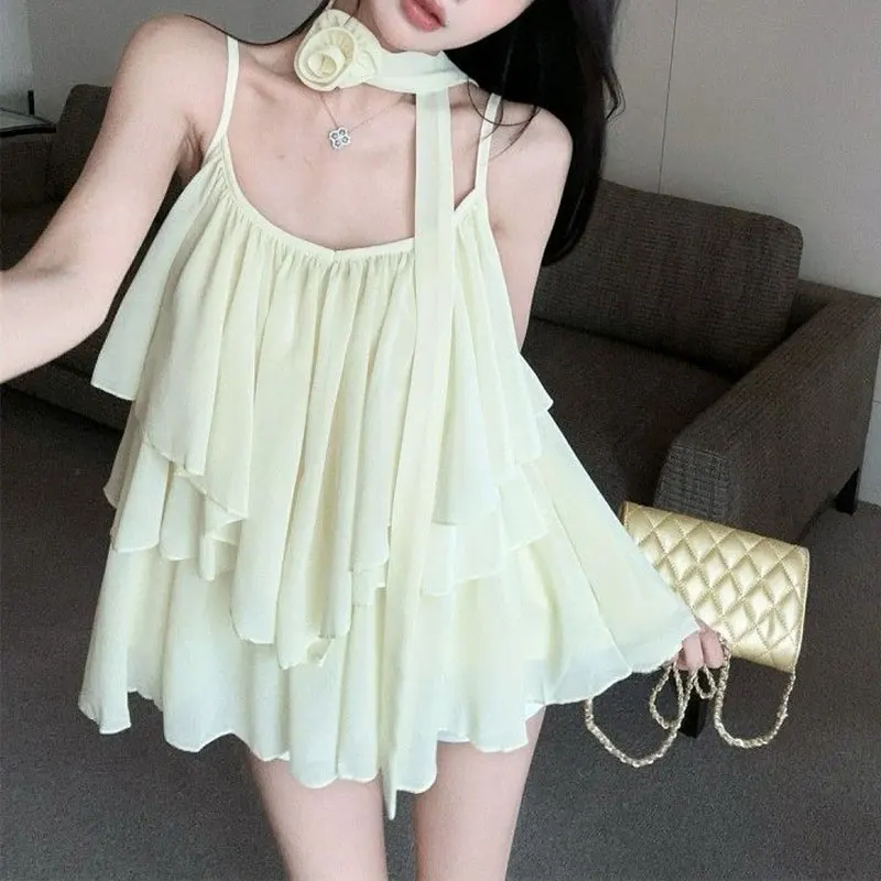Female Clothing Gentle Irregular Backless Tanks Fashion Floral Ribbon Summer Solid Color French Style Sleeveless Elegant Camis
Female Clothing Gentle Irregular Backless Tanks Fashion Floral Ribbon Summer Solid Color French Style Sleeveless Elegant Camis
