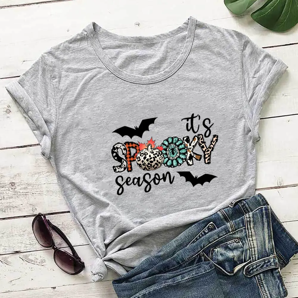 Spooky Season New Arrival Funny Halloween Shirt 100%Cotton Women's Tshirt Unisex Summer Funny Casual Short Sleeve Top Tee
Spooky Season New Arrival Funny Halloween Shirt 100%Cotton Women's Tshirt Unisex Summer Funny Casual Short Sleeve Top Tee