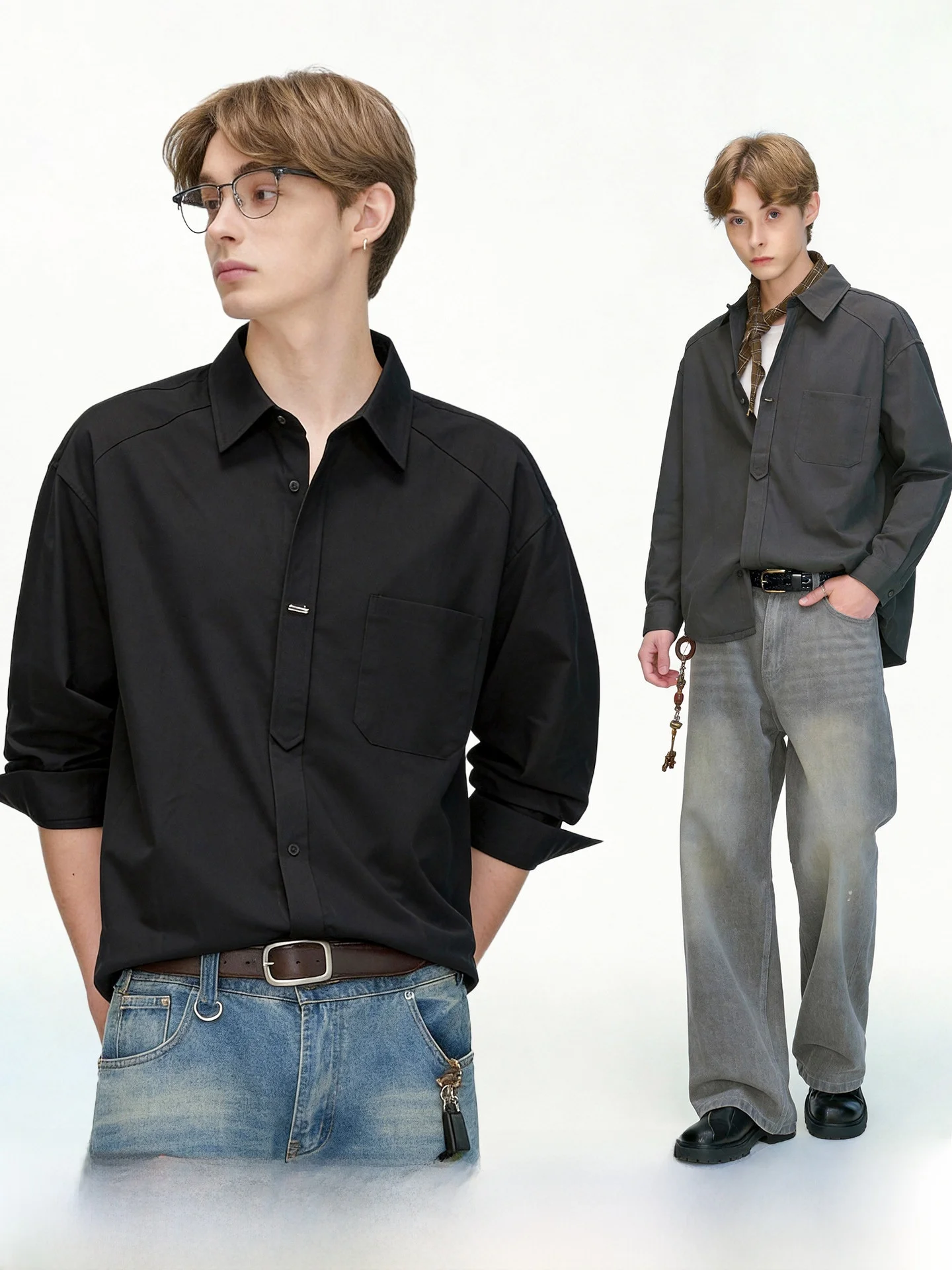 Casual Men's Long Sleeve Shirt Spring Commute Style Breathable Polyester Blend Lightweight Luxury Black Shirt for Youth
Casual Men's Long Sleeve Shirt Spring Commute Style Breathable Polyester Blend Lightweight Luxury Black Shirt for Youth