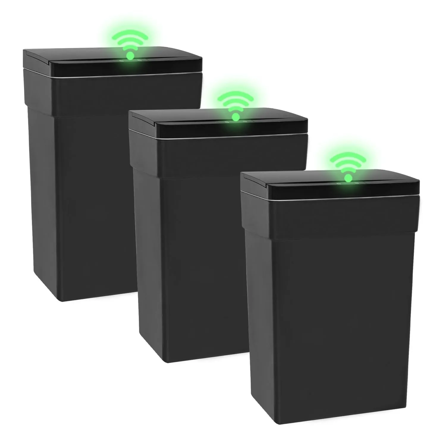 13 Gallon 50L Black Plastic Touch Free Motion Sensor Automatic Kitchen Trash Bin With Lid 3 Modes, Customized
13 Gallon 50L Black Plastic Touch Free Motion Sensor Automatic Kitchen Trash Bin With Lid 3 Modes, Customized