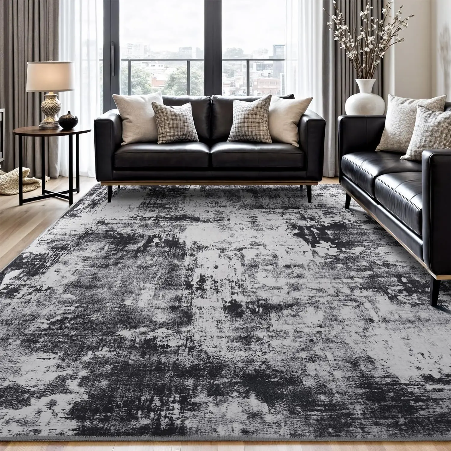 8x10 Washable Area Rug - Black Grey Low Pile, Stain Resistant Non-Slip Carpet for Living Room, Bedroom, Dining Room, Home Office
8x10 Washable Area Rug - Black Grey Low Pile, Stain Resistant Non-Slip Carpet for Living Room, Bedroom, Dining Room, Home Office
