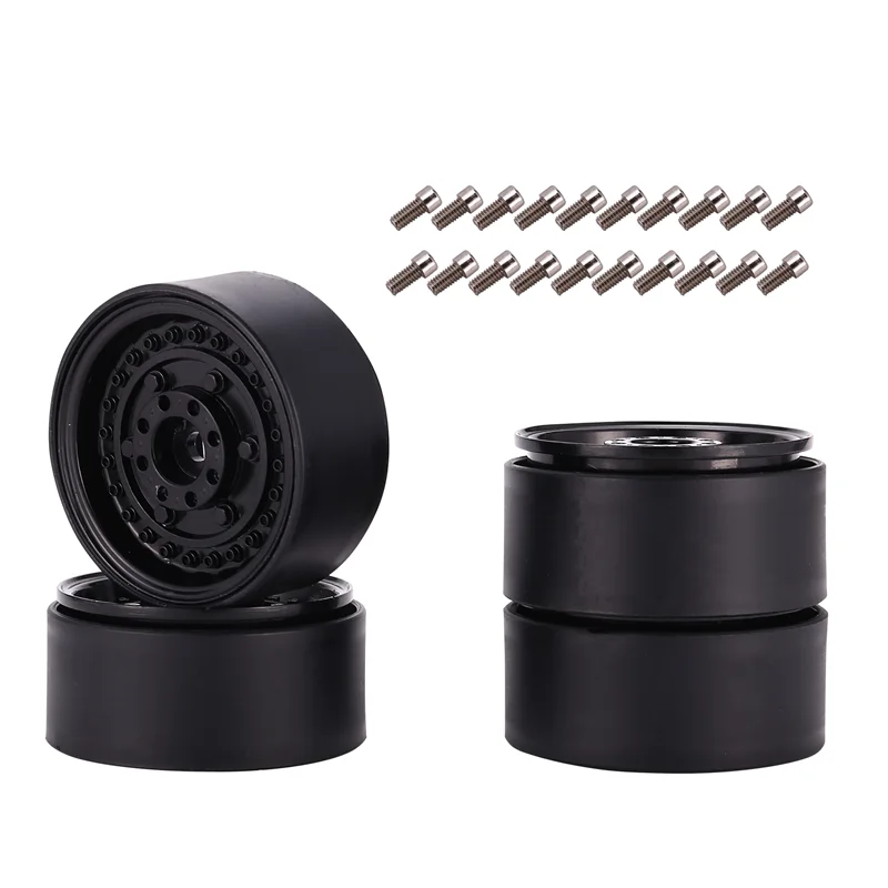 AS96-4Pcs Metal 1.9Inch Beadlock Wheel Rim Hub For 1/10 Rc Crawler Car Axial Scx10 90046 Traxxas Trx4 Tf2 Rc4wd D90 D110