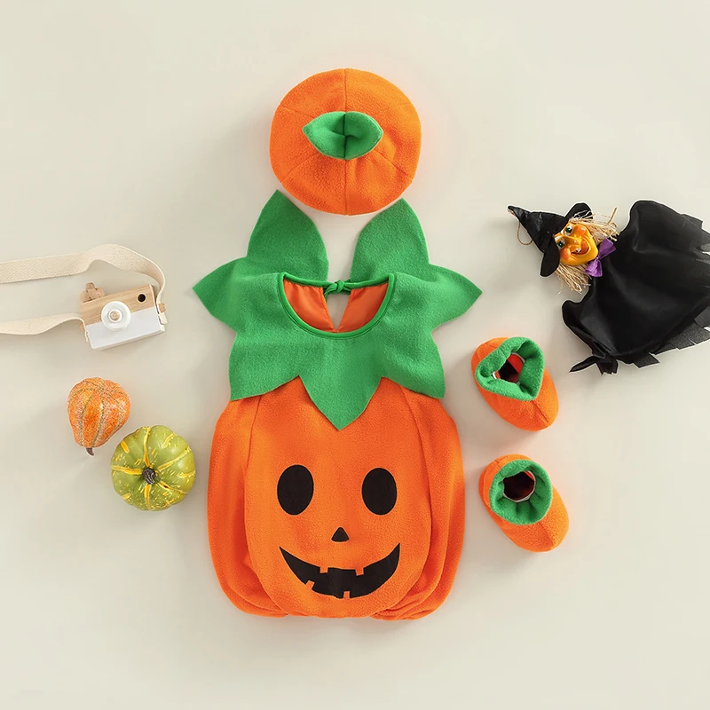 Toddler Baby's Clothes Boy's Girl's Romper Set Round Neck Sleeveless Pumpkin Shap Romper Hat A Pair of Shoes Children's Clothing
Toddler Baby's Clothes Boy's Girl's Romper Set Round Neck Sleeveless Pumpkin Shap Romper Hat A Pair of Shoes Children's Clothing
