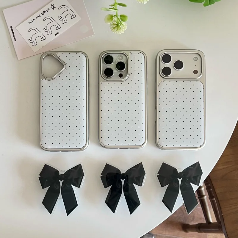 Fashion Plating Polka Dot Cute Bowknot Phone Case For iPhone 17 Pro Max 14 15 16 Pro Max Back Cover Shockproof Protective Cases
Fashion Plating Polka Dot Cute Bowknot Phone Case For iPhone 17 Pro Max 14 15 16 Pro Max Back Cover Shockproof Protective Cases