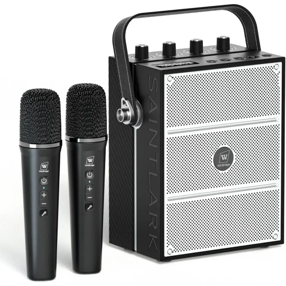 Portable 100W Powerful Voice Amplifier with 2 Wireless Microphones, Bluetooth PA System for Karaoke with BT/USB/TF Card/Aux/Guit
Portable 100W Powerful Voice Amplifier with 2 Wireless Microphones, Bluetooth PA System for Karaoke with BT/USB/TF Card/Aux/Guit