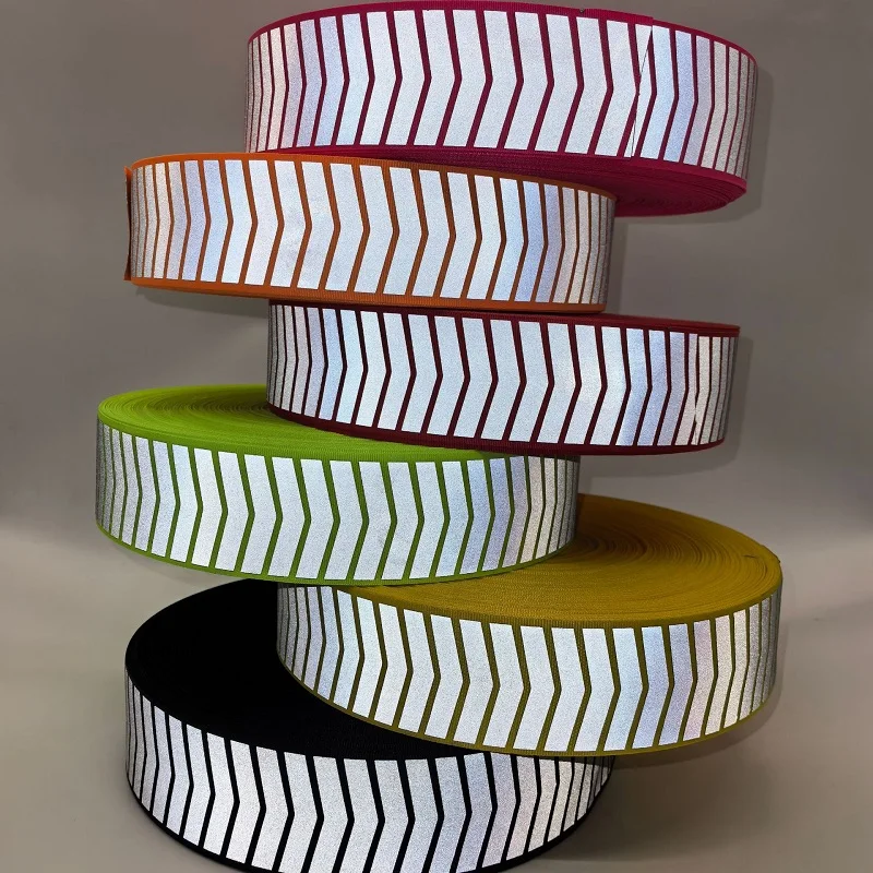 Silver Reflective Arrow Fabric Webbing Ribbon 5cm X 1meter Trim Stripe Warning Tape for Clothes Sew-On Accessory
Silver Reflective Arrow Fabric Webbing Ribbon 5cm X 1meter Trim Stripe Warning Tape for Clothes Sew-On Accessory