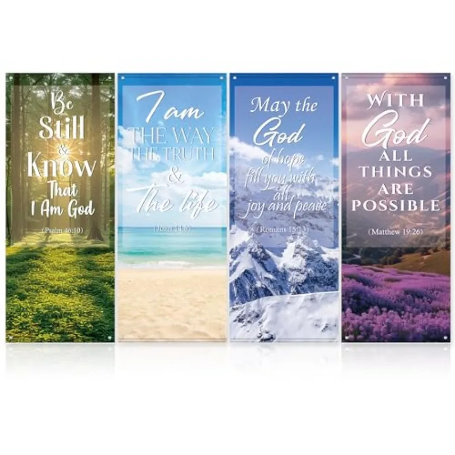 4Pcs Church Banners with Scripture for Sanctuary Wall Worship Classical Christian Banner Inspirational Religious Praise Hanging
4Pcs Church Banners with Scripture for Sanctuary Wall Worship Classical Christian Banner Inspirational Religious Praise Hanging