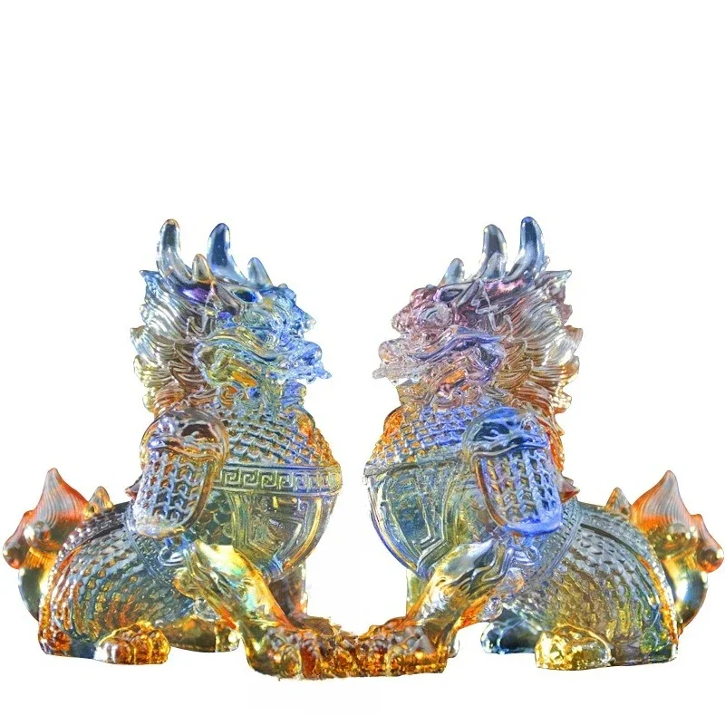 Glazed unicorn pair of feng shui lucky ornaments home living room office display decoration town house Chinese craft gifts
Glazed unicorn pair of feng shui lucky ornaments home living room office display decoration town house Chinese craft gifts