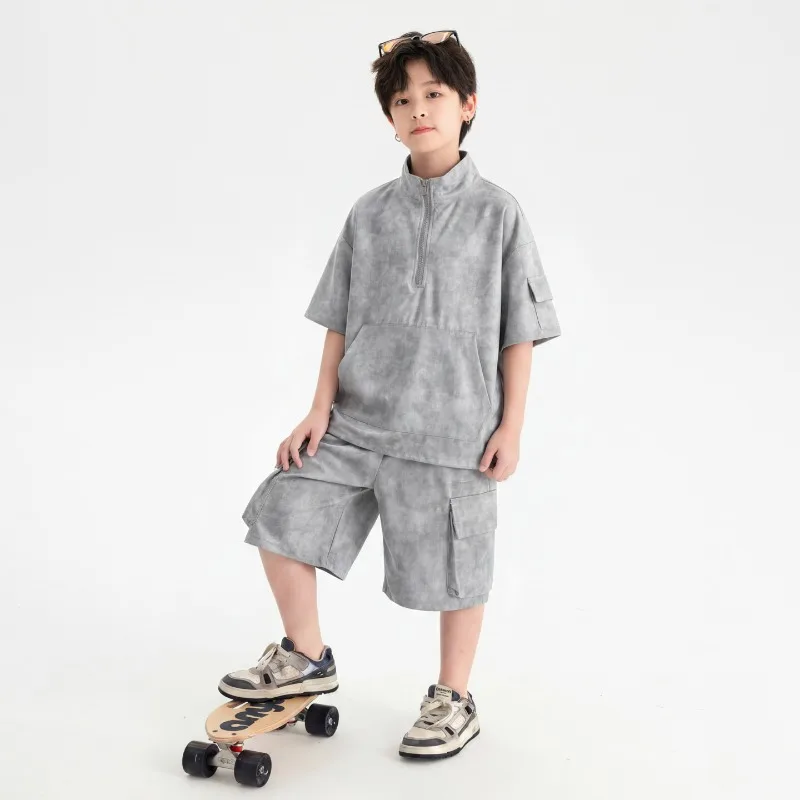 Children Clothes Boys Summer Sports Casual 2026 Zip Short Sleeve Tops and Pocket Cargo Shorts Loose Soft 115-175cm 19.5-57.5kg
Children Clothes Boys Summer Sports Casual 2026 Zip Short Sleeve Tops and Pocket Cargo Shorts Loose Soft 115-175cm 19.5-57.5kg