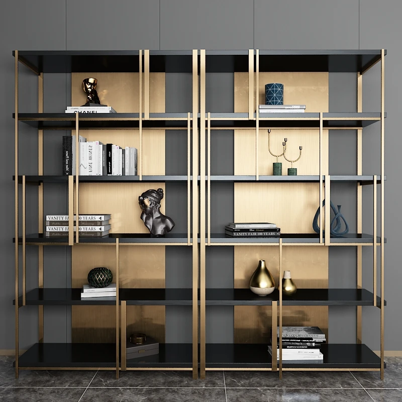 Modern luxury bookcase office multi-layer stainless steel bookcase floor art wrought iron decoration simple storage rack
Modern luxury bookcase office multi-layer stainless steel bookcase floor art wrought iron decoration simple storage rack