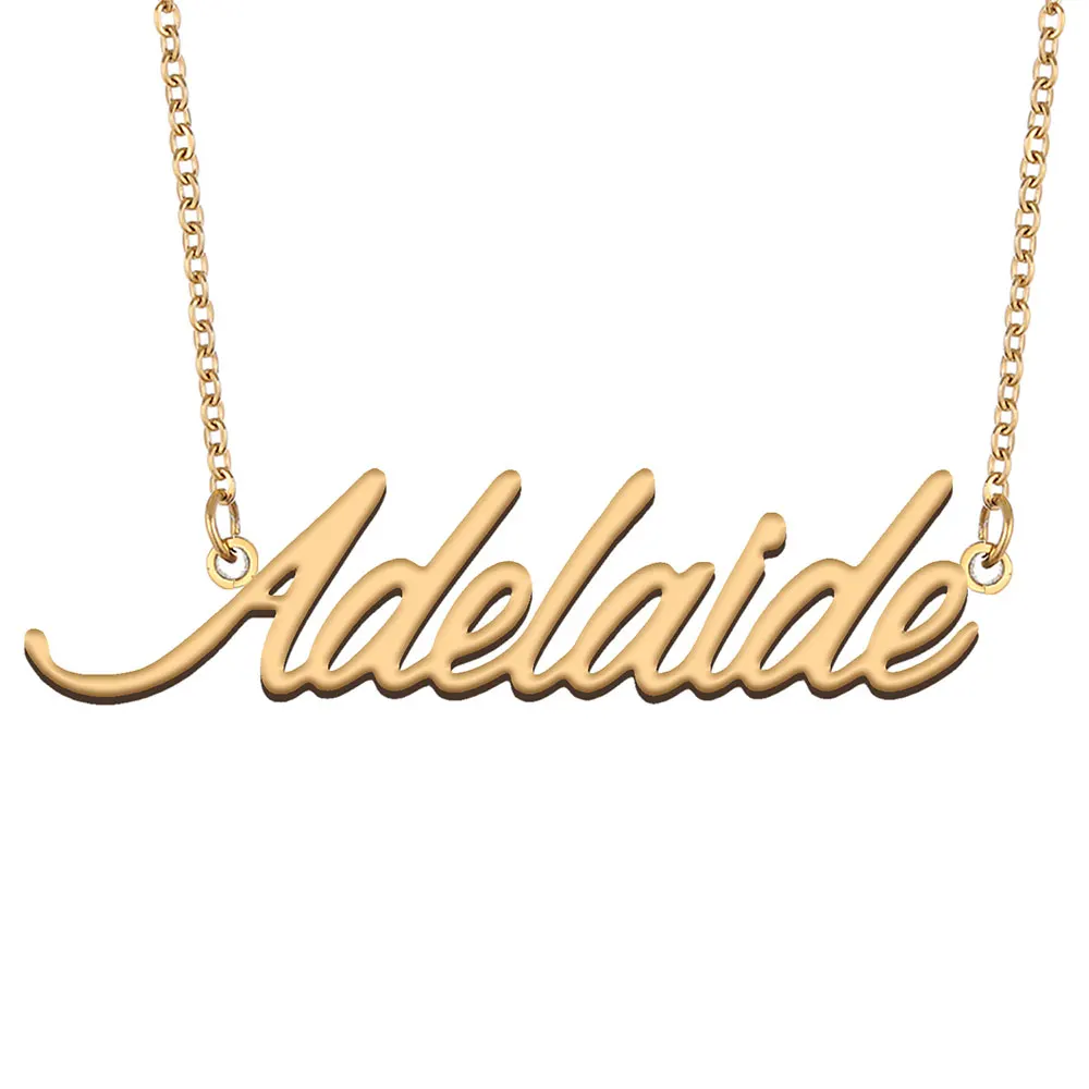 Adelaide Name Necklace for Women Stainless Steel Jewelry Gold Color Nameplate Pendants Collares Para Mujer Letters Choker
Adelaide Name Necklace for Women Stainless Steel Jewelry Gold Color Nameplate Pendants Collares Para Mujer Letters Choker