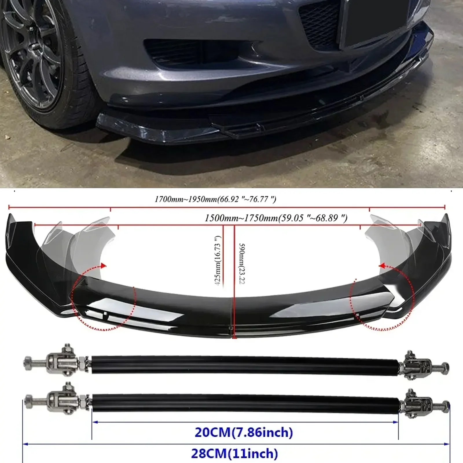 4 шт. Универсальный разветвитель для переднего бампера автомобиля с регулируемым углом + разделитель стержня 20 см, распорка, зажим, комплект аксессуаров для кузова автомобиля
4 шт. Универсальный разветвитель для переднего бампера автомобиля с регулируемым углом + разделитель стержня 20 см, распорка, зажим, комплект аксессуаров для кузова автомобиля