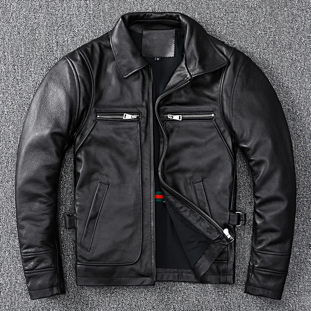 Leather jacket men's solid color lapel zipper short retro high-end fashion casual large size slim versatile spring autumn models
Leather jacket men's solid color lapel zipper short retro high-end fashion casual large size slim versatile spring autumn models