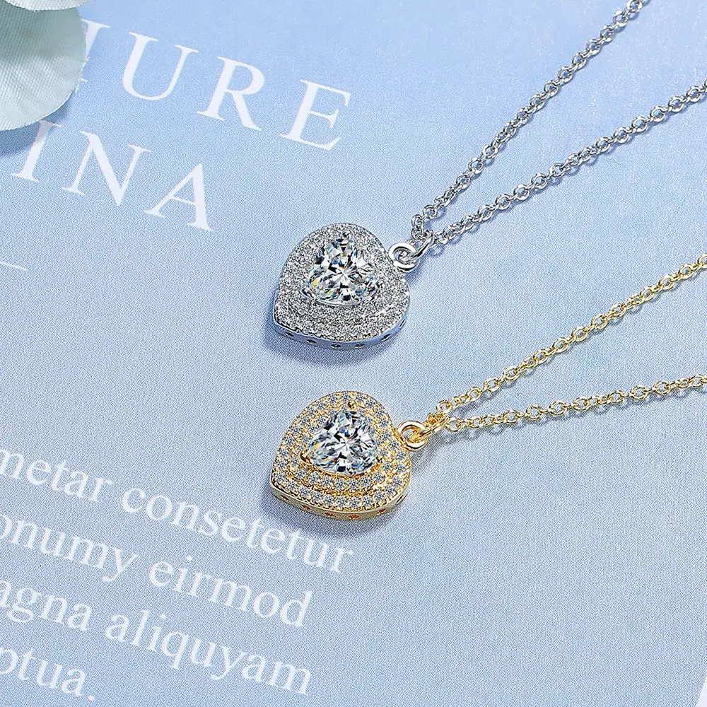 925 Sterling Silver Light Luxury Zircon Full Diamond Heart-shaped Necklace Birthday Anniversary Anniversary Party Gift
925 Sterling Silver Light Luxury Zircon Full Diamond Heart-shaped Necklace Birthday Anniversary Anniversary Party Gift