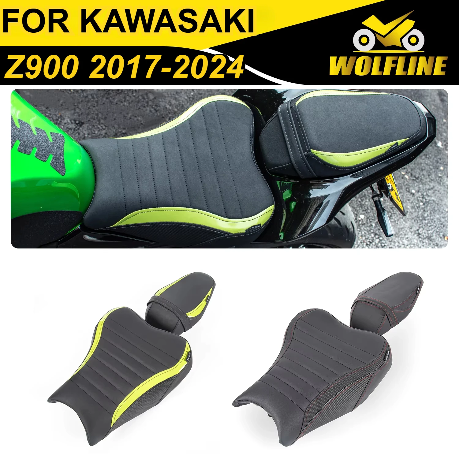 Wolf Line Motorcycle Driver Saddle Passenger Pillion Pad for Kawasaki Z900 2017-2024 2018 2019 2020 2021 2022 2023
Wolf Line Motorcycle Driver Saddle Passenger Pillion Pad for Kawasaki Z900 2017-2024 2018 2019 2020 2021 2022 2023