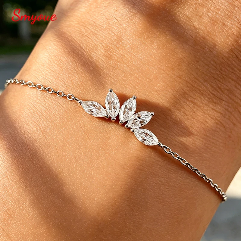 Smyoue 5 Gems 3*6mm Marquise Cut All Moissanite Bracelets for Women Original Luxury Adjustable Chain Real S925 Silver Jewelry
Smyoue 5 Gems 3*6mm Marquise Cut All Moissanite Bracelets for Women Original Luxury Adjustable Chain Real S925 Silver Jewelry