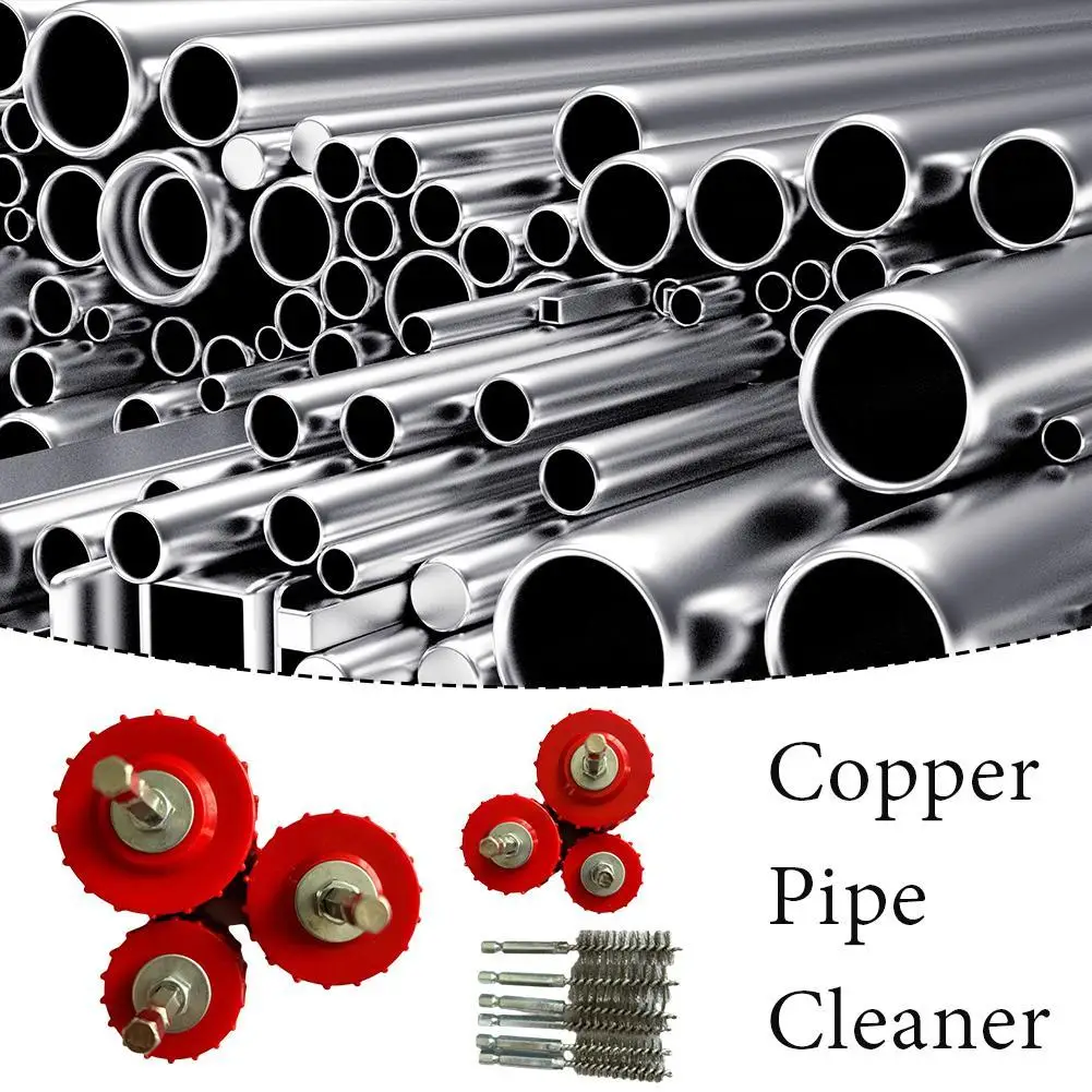 3/9 PCS 3/4 "copper Pipe/welded Pipe Cleaner Set For Electric Drill 1/4" Pipe Cleaner With Stainless Steel Wire Bristle Tools
3/9 PCS 3/4 "copper Pipe/welded Pipe Cleaner Set For Electric Drill 1/4" Pipe Cleaner With Stainless Steel Wire Bristle Tools