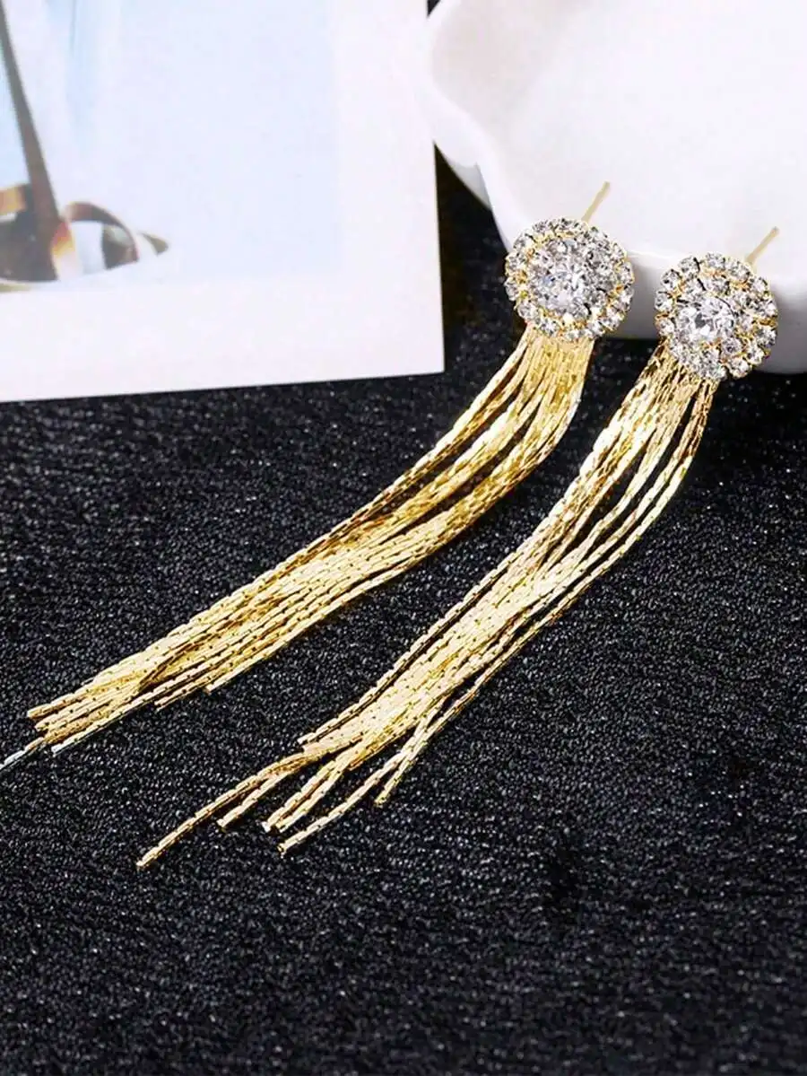 Tassel Drop Earrings With Rhinestone Cluster For Women Party Evening Dating
Tassel Drop Earrings With Rhinestone Cluster For Women Party Evening Dating