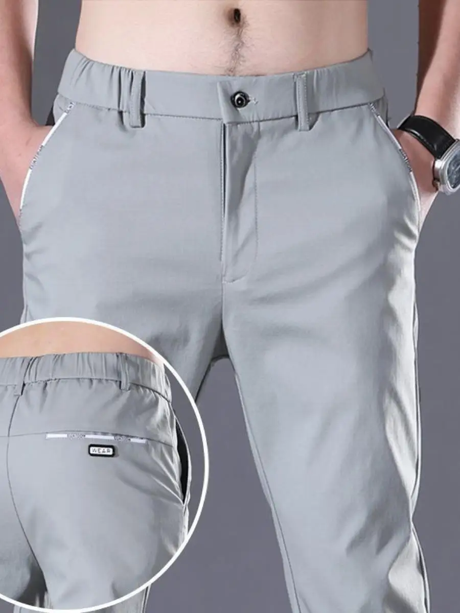 Летние тонкие брюки из ледяного шелка для мужчин: прямые, эластичные, универсальные, комфортные, для весны и осени
Летние тонкие брюки из ледяного шелка для мужчин: прямые, эластичные, универсальные, комфортные, для весны и осени