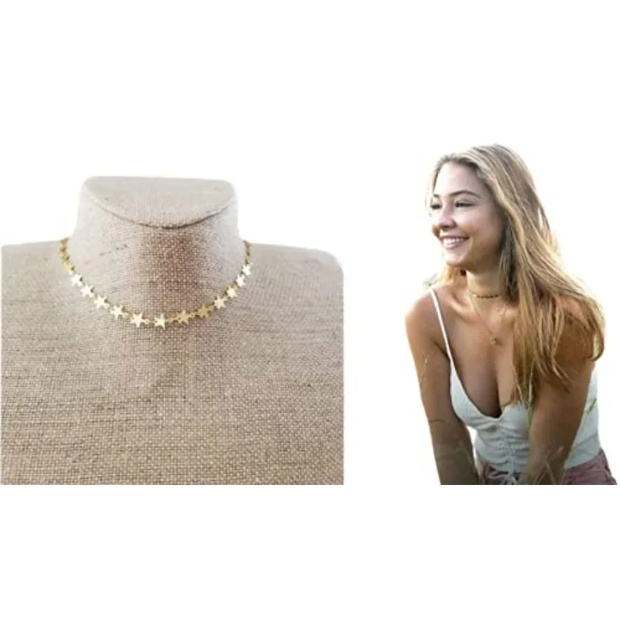 Gold Star Chain Necklace OBX Sarah Cameron Choker
Gold Star Chain Necklace OBX Sarah Cameron Choker