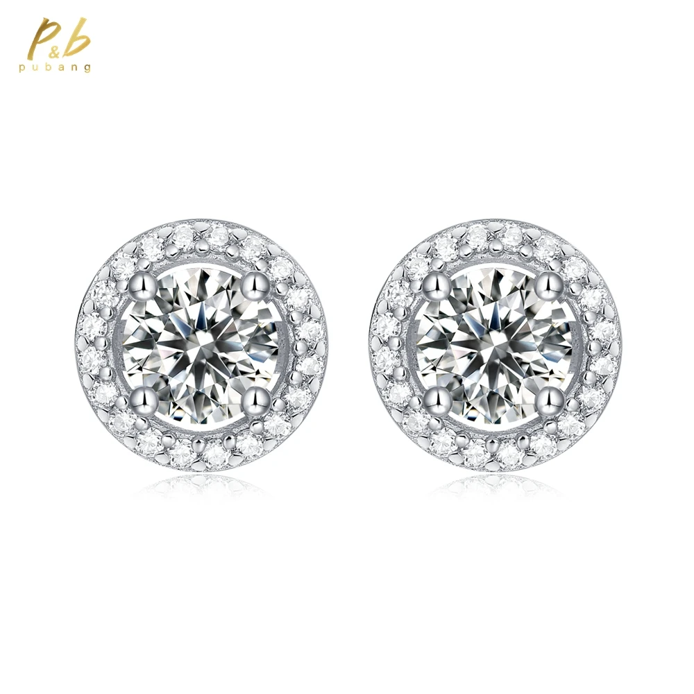 PuBang Fine Jewelry Real 925 Sterling Silver 3EX VVS1 D Color Round Cut 0.5-1CT Moissanite Diamonds Ear Studs Earrings Wholesale
PuBang Fine Jewelry Real 925 Sterling Silver 3EX VVS1 D Color Round Cut 0.5-1CT Moissanite Diamonds Ear Studs Earrings Wholesale
