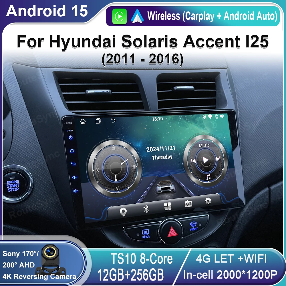 Android 14 Car Radio For Hyundai Solaris Accent I25 2010 2011 2012 2013 2014 2015 2016 GPS Navigation QLED BT Head Unit WIFI 4G
Android 14 Car Radio For Hyundai Solaris Accent I25 2010 2011 2012 2013 2014 2015 2016 GPS Navigation QLED BT Head Unit WIFI 4G