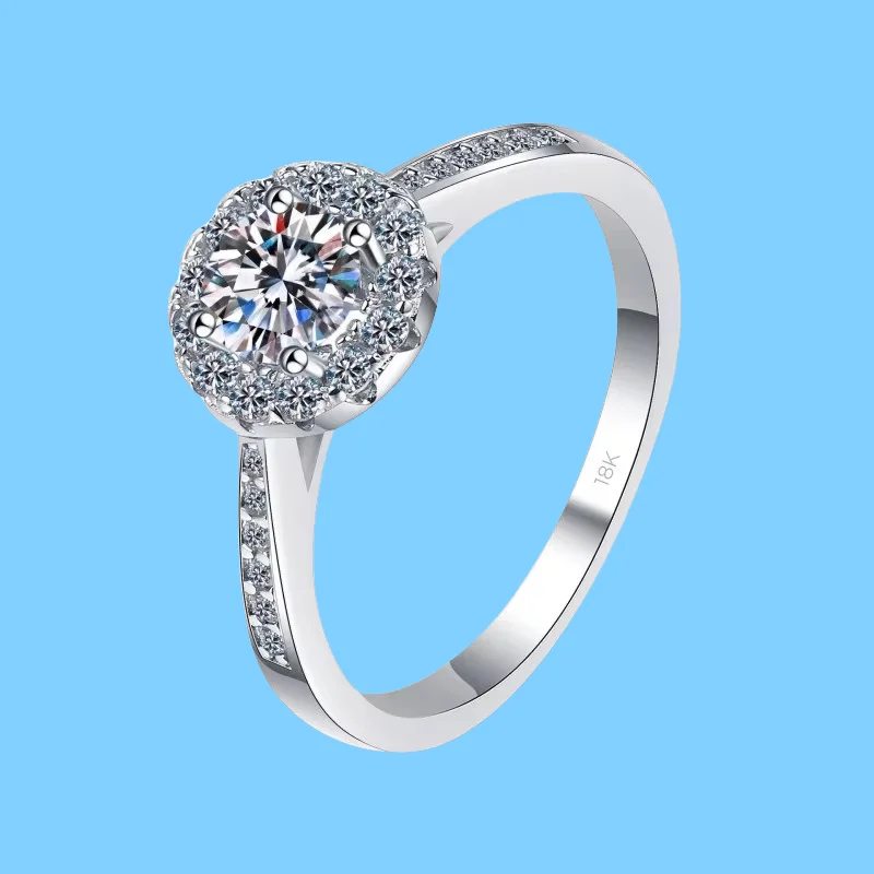 Designer Jewelry Circular 18K White Gold VVS1 2 Carat D Color Moissanite Simple Womens Ring Nice Gift for Girlfriend or Wife
Designer Jewelry Circular 18K White Gold VVS1 2 Carat D Color Moissanite Simple Womens Ring Nice Gift for Girlfriend or Wife