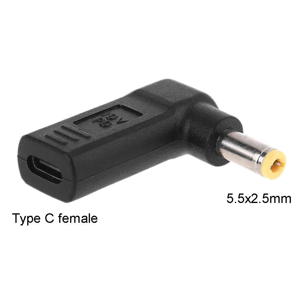 90 Degree Type C Female to 5.5x2.5mm Male Plug Connector Laptop Power Plug Converter fit for Laptop
90 Degree Type C Female to 5.5x2.5mm Male Plug Connector Laptop Power Plug Converter fit for Laptop