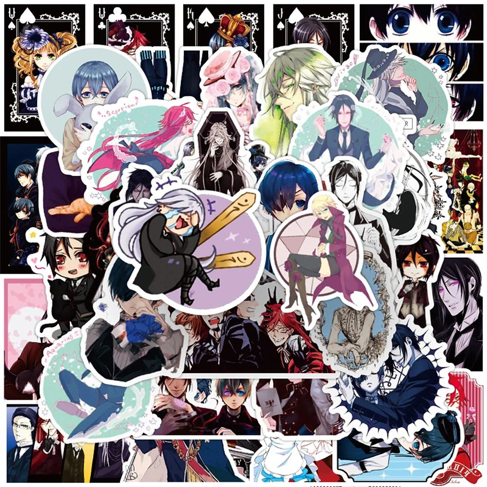 10/30/50pcs Cool Black Butler Anime Stickers Michaelis Ciel Anime Sticker Suitcase Phone Motorcycle Skateboard Baldroy Decals
10/30/50pcs Cool Black Butler Anime Stickers Michaelis Ciel Anime Sticker Suitcase Phone Motorcycle Skateboard Baldroy Decals