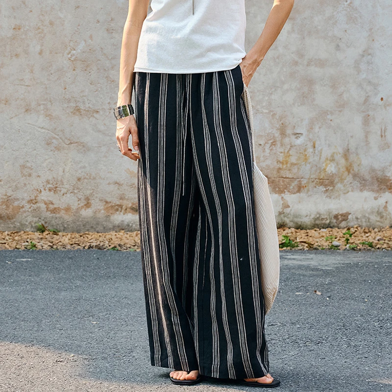 High Quality Linen Wide Leg Pants Women New Arrival 2026 Summer Simple Style Vintage Striped Loose Female Casual Trousers M2774
High Quality Linen Wide Leg Pants Women New Arrival 2026 Summer Simple Style Vintage Striped Loose Female Casual Trousers M2774