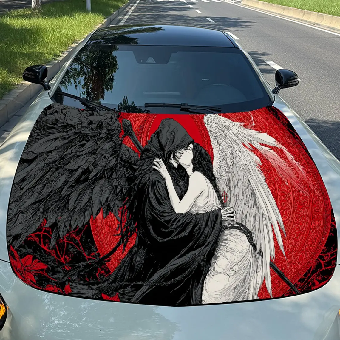 Mysterious Fantasy Dark Angel and Reaper PVC Car Hood Wraps, Self-Adhesive Waterproof Car Bonnet Decal Sticker, Car Decoration P
Mysterious Fantasy Dark Angel and Reaper PVC Car Hood Wraps, Self-Adhesive Waterproof Car Bonnet Decal Sticker, Car Decoration P