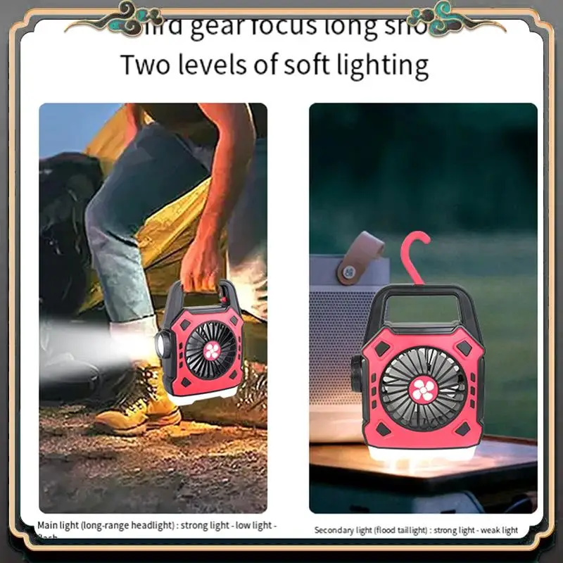 Premium Portable Camping Fan With Light Multifunctional Outdoor Flashlight USB Charging Hanging Tent Light
Premium Portable Camping Fan With Light Multifunctional Outdoor Flashlight USB Charging Hanging Tent Light