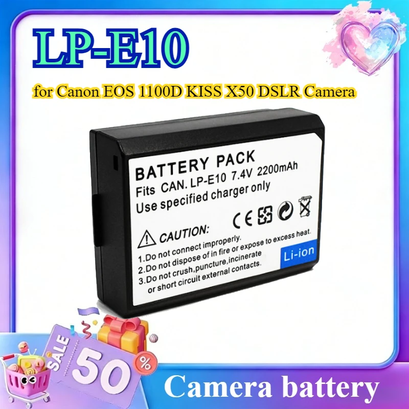 LP-E10 7.4V 2200mAh Li-ion Battery for Canon EOS 1100D KISS X50 DSLR Camera
LP-E10 7.4V 2200mAh Li-ion Battery for Canon EOS 1100D KISS X50 DSLR Camera