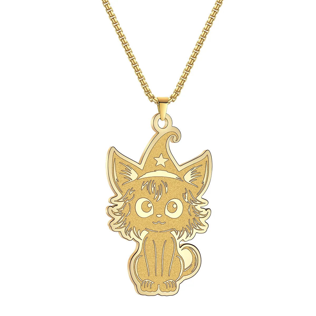 Cute Kitten Cat Pendant Necklace Stainless Steel Animal Neck Chain Fashion Jewelry Gift for Women
Cute Kitten Cat Pendant Necklace Stainless Steel Animal Neck Chain Fashion Jewelry Gift for Women