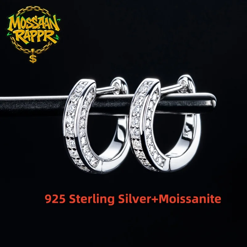 MossanRappr Hip Hop 0.56cttw Moissanite Bling Hoop Huggie Earrings 925 Sterling Silver Luxury Party Jewelry Gifts for Men Women
MossanRappr Hip Hop 0.56cttw Moissanite Bling Hoop Huggie Earrings 925 Sterling Silver Luxury Party Jewelry Gifts for Men Women
