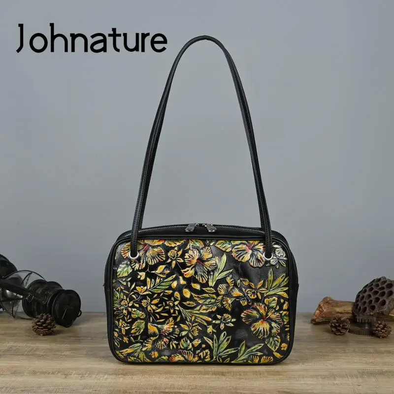 Johnature/2024, летняя новая женская сумка подмышки из натуральной кожи, винтажная универсальная сумка ручной работы с тиснением из натуральной яловой кожи, сумки на плечо
Johnature/2024, летняя новая женская сумка подмышки из натуральной кожи, винтажная универсальная сумка ручной работы с тиснением из натуральной яловой кожи, сумки на плечо