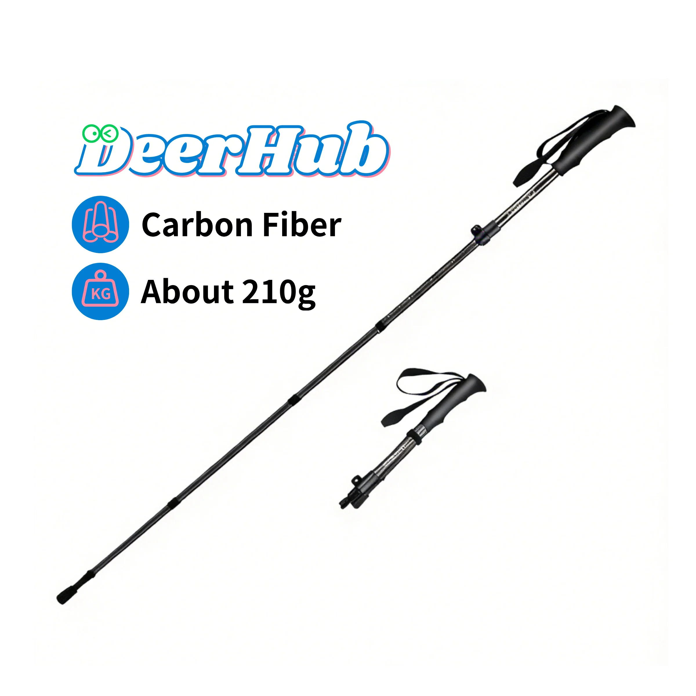 DeerHub 3K Carbon Fiber Trekking Poles 210g Ultra-Light, Foldable & Adjustable Hiking Walking Sticks for Outdoor Backpacking
DeerHub 3K Carbon Fiber Trekking Poles 210g Ultra-Light, Foldable & Adjustable Hiking Walking Sticks for Outdoor Backpacking