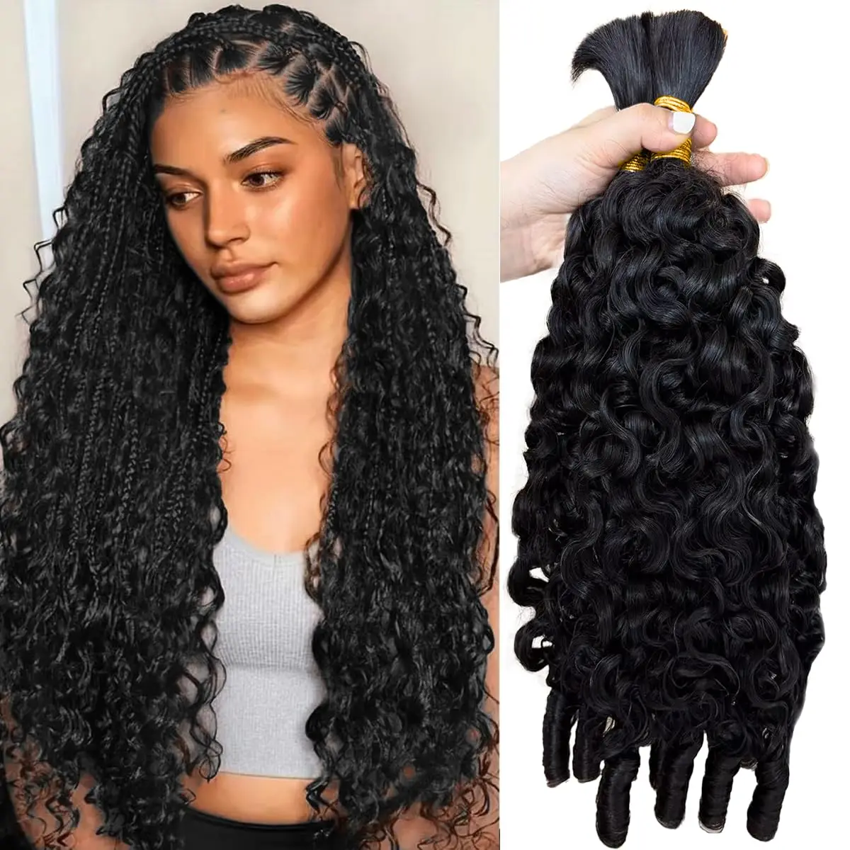16A Human Braiding Hair for Boho Braids 100g 28 30 Inch Water Wave Unprocessed Burmese Curly Spiral Curly Ends Bulk Virgin Hair
16A Human Braiding Hair for Boho Braids 100g 28 30 Inch Water Wave Unprocessed Burmese Curly Spiral Curly Ends Bulk Virgin Hair
